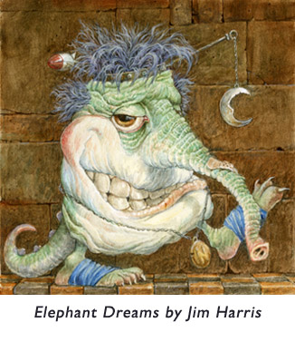 ‘Elephant Dreams’  A little creature who isn’t sure if he’d rather be an elephant or pursue a career as a children’s book illustrator. 